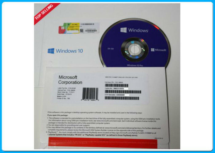 Permis véritable de pro du logiciel 64 de Microsoft Windows 10 de bit paquet d'OEM pour la langue multi