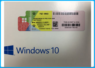Pro clé 100% d'OEM d'autocollant de permis de COA de Microsoft Windows 10 en ligne activé