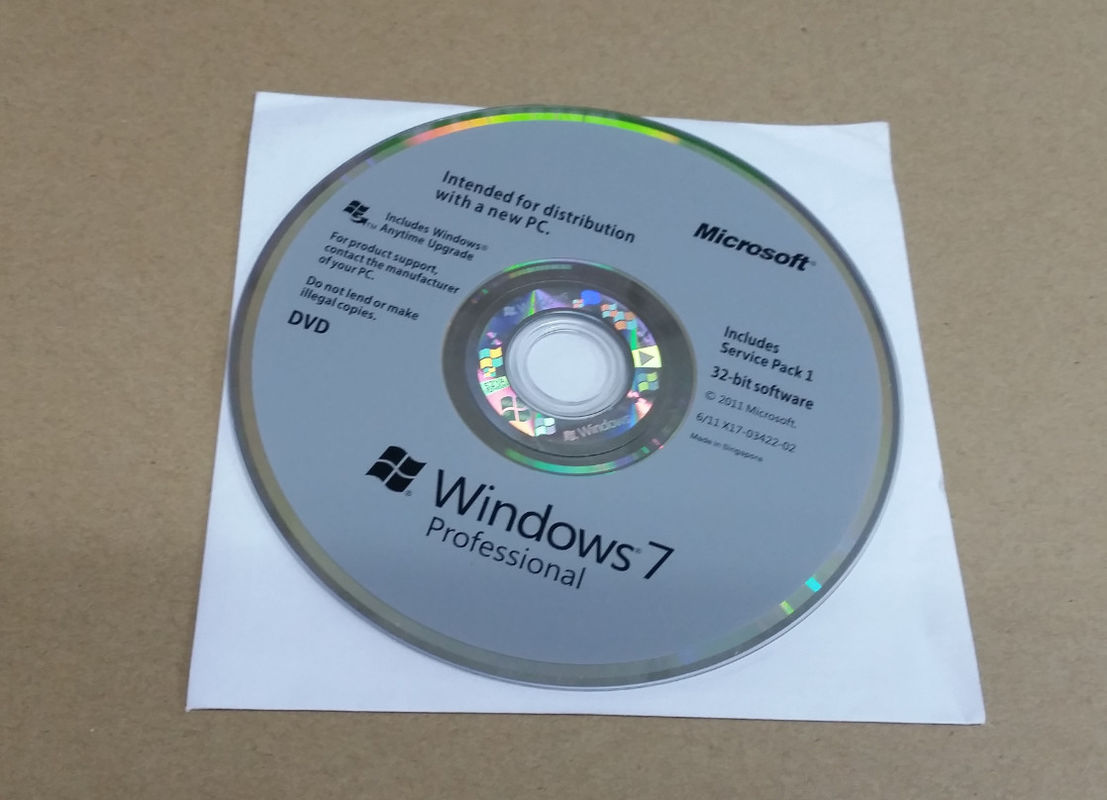 Pro bit au détail Hologramm DVD du bit 64 de Vollversion 32 de paquet d'OEM de la boîte Sp1 de Windows 7